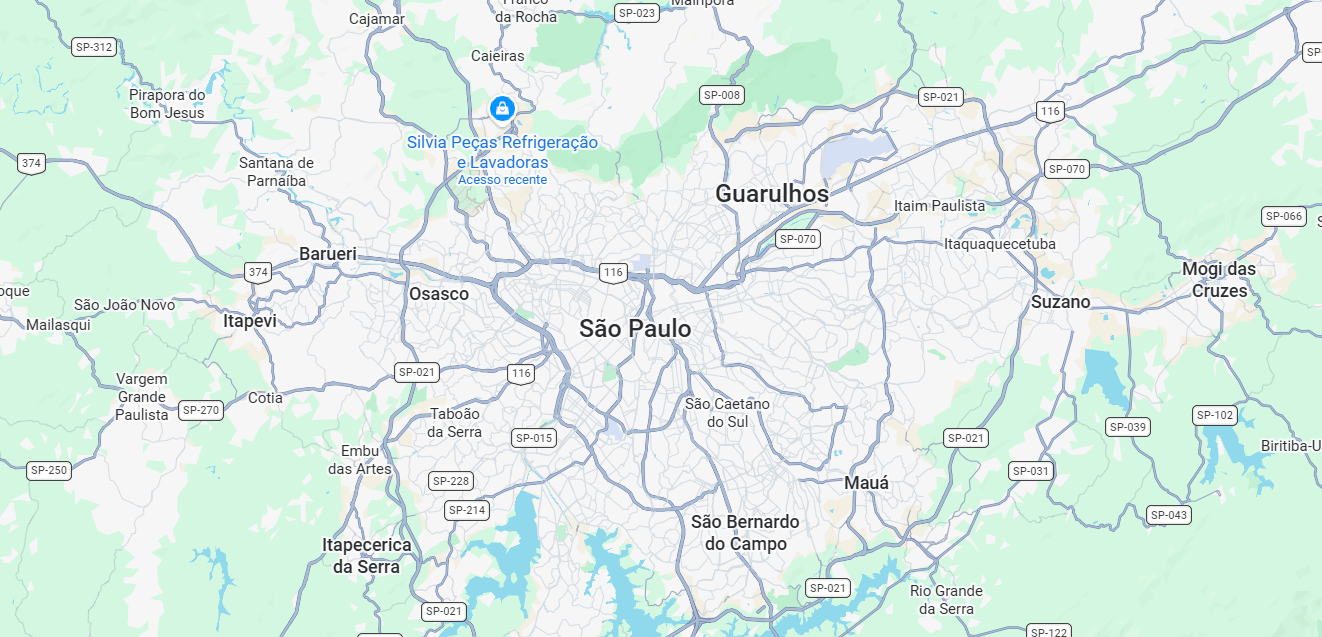 Mapa da Grande São Paulo com destaque para a area de atendimento